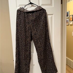 Gilded Intent Brown Leopard Wide Leg Pants